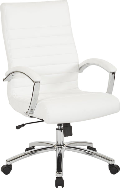 Office Star Work Smart™ Executive Mid-Back Chair [FL92017C] Office Star White Executive Chair FL92017C-U11