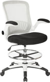 Office Star Work Smart™ Mesh Back Drafting Chair [DC6900WH] Office Star Black Mesh Seat Drafting Chair DC6900WH-3M