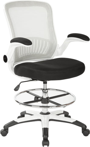 Office Star Work Smart™ Mesh Back Drafting Chair [DC6900WH] Office Star Black Mesh Seat Drafting Chair DC6900WH-3M