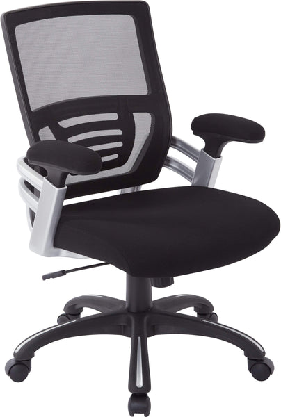 Office Star Work Smart™ Mesh Back Manager’s Chair [EMH69176] Office Star Black Fabric Seat Office Chair EMH69176-3