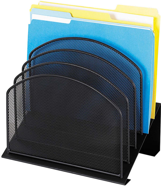 Onyx™ Desk Organizer 5 Tiered Sections Mesh Black [3257BL] Safco Desktop Organizer 3257BL