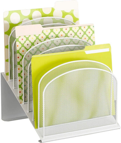 Onyx™ Desk Organizer 8 Tiered Sections Mesh [3258] Safco White Desktop Organizer 3258WH