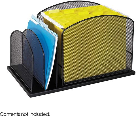 Onyx™ Desk Organizer Hanging File / 2 Upright Sections Mesh Black [3259BL] Safco Desktop Organizer 3259BL