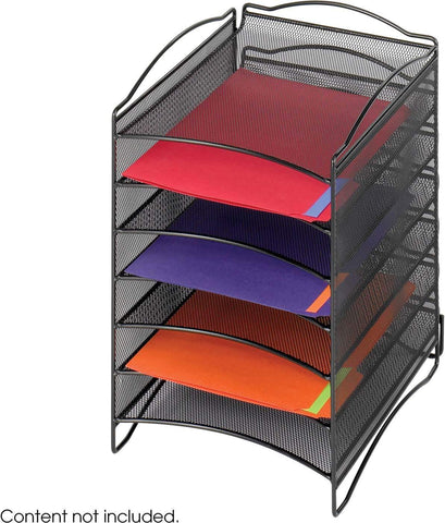 Onyx™ Literature Organizer 6 Compartment Mesh Black [9431BL] Safco Literature Organizer 9431BL