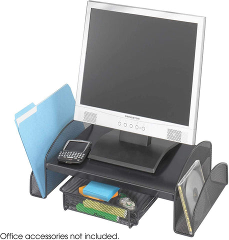 Onyx™ Monitor Stand Mesh Black [2159BL] Safco Desktop Organizer 2159BL