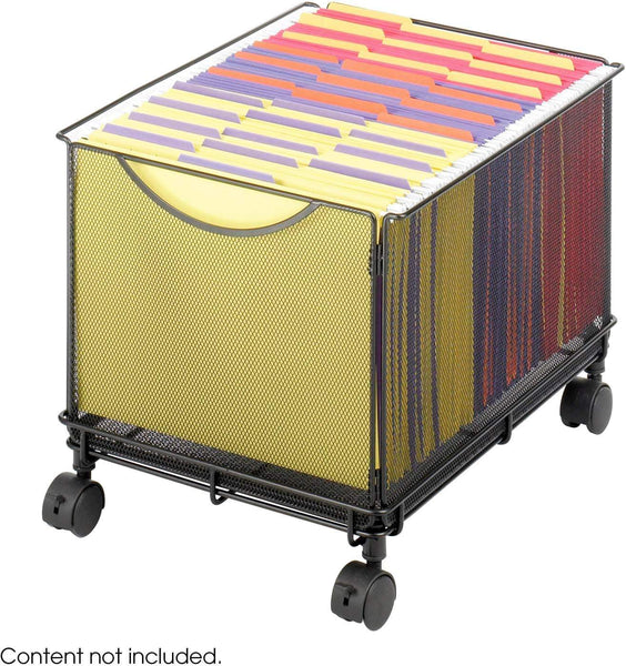 Onyx™ Rolling File Cube Mesh Black [5211BL] Safco File Cabinet 5211BL