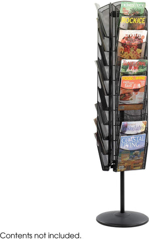 Onyx™ Rotating Magazine Stand Mesh Black [5577BL] Safco Literature Stand 5577BL