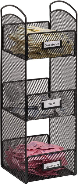 Onyx™ Tower Breakroom Organizer Mesh Black [3290BL] Safco Desktop Organizer 3290BL