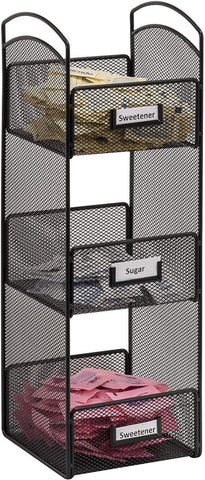 Onyx™ Tower Breakroom Organizer Mesh Black [3290BL] Safco Desktop Organizer 3290BL