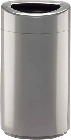 Open Top Trash Can 14 Gallon [9921] Safco Silver Waste Receptacle 9921SL