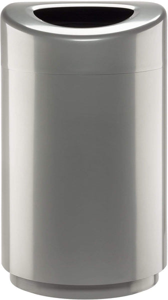 Open Top Trash Can 30 Gallon [9920] Safco Silver Waste Receptacle 9920SL