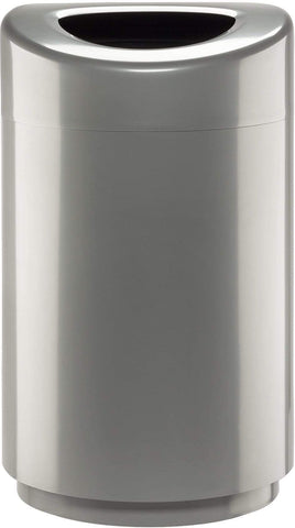 Open Top Trash Can 30 Gallon [9920] Safco Silver Waste Receptacle 9920SL