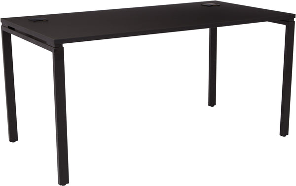 OSP Designs 60” Writing Desk with Top / Metal Legs [PRD3060D] Office Star Black Writing Desk PRD3060D-BLK