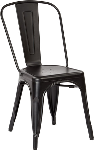 OSP Designs Bristow Armless Chair 4 Pack [BRW29A4] Office Star Matte Black Dining Chair BRW29A4-C230