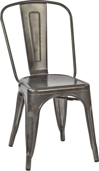OSP Designs Bristow Armless Chair 4 Pack [BRW29A4] Office Star Matte Galvanized Dining Chair BRW29A4-C210-1