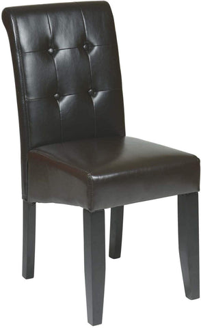 OSP Designs Espresso Bonded Leather Parsons Chair [MET88ES] Office Star Dining Chair MET88ES
