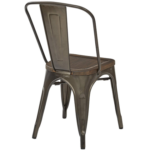 OSP Designs Indio Metal Chair with Wood Seat [IND29A4-C209-1] Office Star Dining Chair IND29A4-C209-1