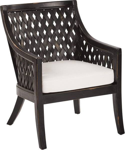 OSP Designs Plantation Lounge Chair with Cushion [PLN157] Office Star Antique Black Accent Chair PLN157-AB