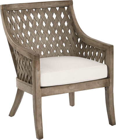 OSP Designs Plantation Lounge Chair with Cushion [PLN157] Office Star Grey Wash Accent Chair PLN157-GRY