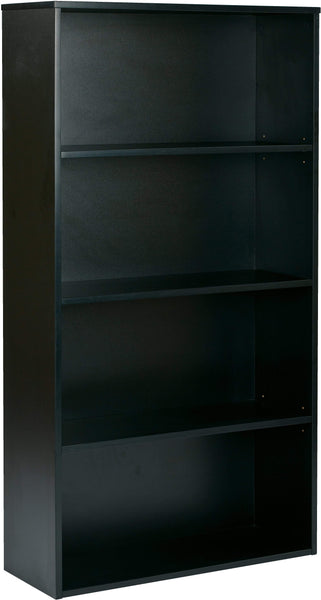 OSP Designs Prado 60" 4-Shelf Bookcase 3/4" Shelves [PRD3260] Office Star Black PRD3260-BLK