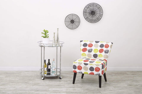 OSP Designs Royse Serving Cart with Chrome Finish [RYS37-CHR] Office Star Serving Cart RYS37-CHR