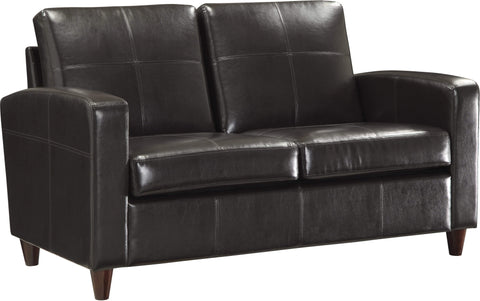 OSP Furniture® Black or Expresso Bonded Leather Loveseat Espresso Legs [SL2812] Office Star Expresso Bonded Leather Loveseat SL2812-EC1
