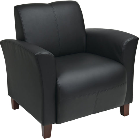 OSP Furniture® Wine Eco Leather Club Chair [SL2271EC6] Office Star Black -EC3 / Standard Tailgate Delivery Club Chair SL2271EC3