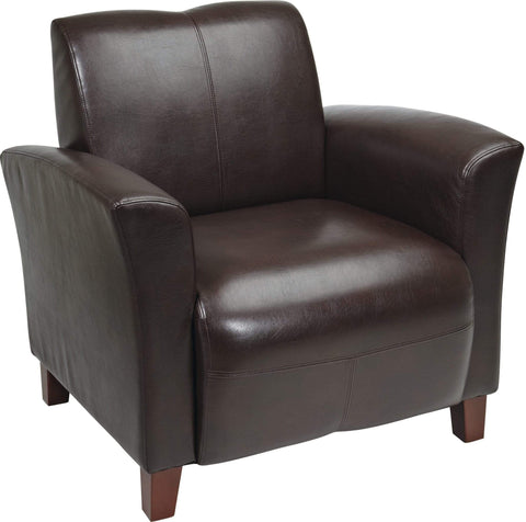 OSP Furniture® Wine Eco Leather Club Chair [SL2271EC6] Office Star Mocha -EC9 / Standard Tailgate Delivery Club Chair SL2271EC9
