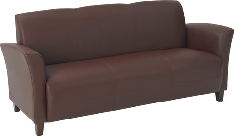 OSP Furniture® Wine Eco Leather Lounge Sofa [SL2273EC6] Office Star Wine -EC6 / Standard Tailgate Delivery Sofa SL2273EC6