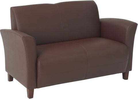 OSP Furniture® Wine Eco Leather Office Loveseat [SL2272EC6] Office Star Wine -EC6 / Standard Tailgate Delivery Loveseat SL2272EC6