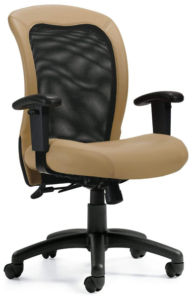 OTG&trade; Airflow Mid Back Mesh Ergonomic Chair [OTG11692] Offices To Go Black / Parchment Mesh Chair OTG11692-BL22