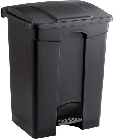 Plastic Step-On Trash Can 17 Gallon [9922] Safco Black Waste Receptacle 9922BL