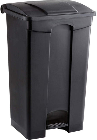 Plastic Step-On Trash Can 23 Gallon [9923] Safco Black Waste Receptacle 9923BL