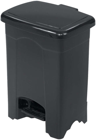 Plastic Step-On Trash Can 4 Gallon [9710] Safco Black Waste Receptacle 9710BL