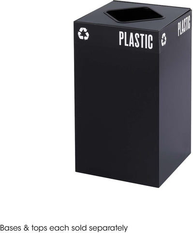 Public Square® Recycling Trash Can Base 25 Gallon [2981] Safco Black Waste Receptacle 2981BL
