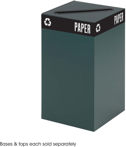 Public Square® Recycling Trash Can Base 25 Gallon [2981] Safco Green Waste Receptacle 2981GN