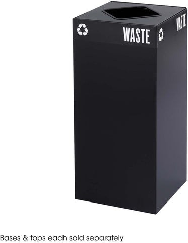 Public Square® Recycling Trash Can Base 31 Gallon [2982] Safco Black Waste Receptacle 2982BL