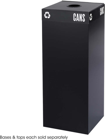 Public Square® Recycling Trash Can Base 37 Gallon [2983] Safco Black Waste Receptacle 2983BL