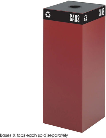 Public Square® Recycling Trash Can Base 37 Gallon [2983] Safco Burgundy Waste Receptacle 2983BG