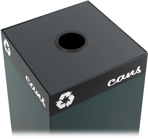Public Square® Recycling Trash Can Lid Round Black [2988BL] Safco Waste Receptacle 2988BL
