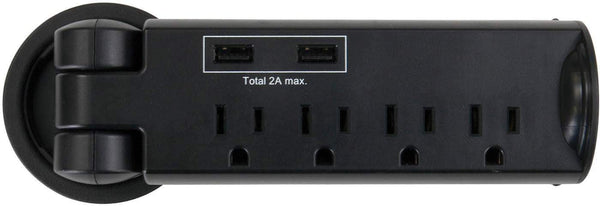 Pull-Up Power Module with USB [2069BL] Safco Office Desk Accessories 2069BL