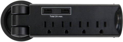 Pull-Up Power Module with USB [2069BL] Safco Office Desk Accessories 2069BL