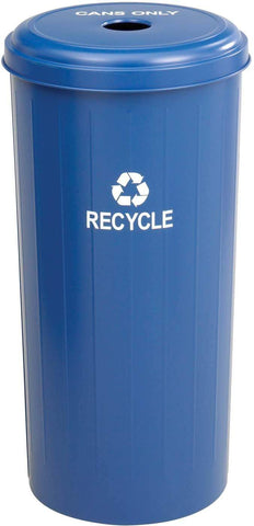 Recycling Receptacle Tall Round Cans 30 Gallon Blue [9632BU] Safco Waste Receptacle 9632BU