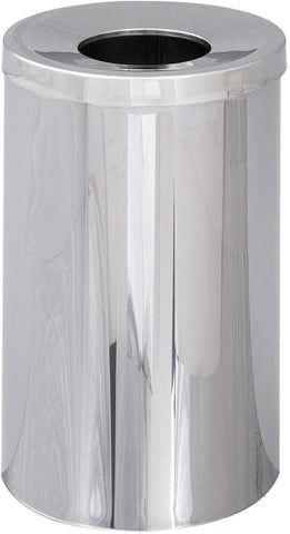 Reflections Trash Can Open Top 35 Gallon Stainless Steel [9695] Safco Waste Receptacle 9695