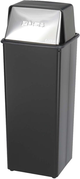 Reflections Trash Can Push Top 21 Gallon Silver & Black [9893] Safco Waste Receptacle 9893