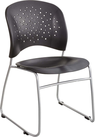 Reve™ Guest Chair Sled Base Round Back [6804] Safco Black Guest Chair 6804BL
