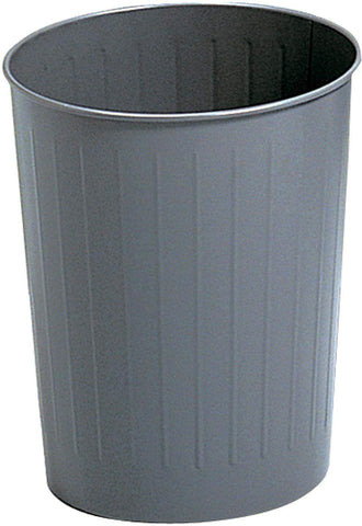 Round Trash Can 23 1 / 2 Quarts Black or Gray Set of 6 [9604BL] Safco Gray Waste Receptacle 9604CH