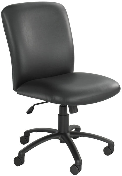 Safco 500 lb. Heavy Duty Office Chair [3490] Safco Black Vinyl BV / No Arms Task Chair 3490BV