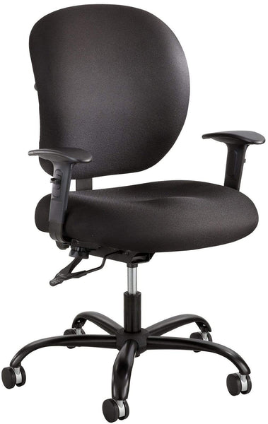 Safco Alday&trade; 24 Hour Office Chair [3391BL] Safco Black Fabric BL / Add Adj. T-shape Arms 3399BL (+$50) 3391BL