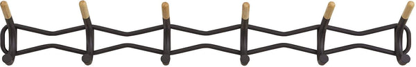 Safco Family Coat Wall Rack, 6 Hook [4257] Safco Black 4257BL